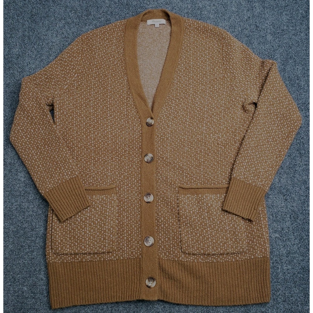 Madewell Wool Blend Cardigan Sweater Womens XS Green Alpaca Merino
